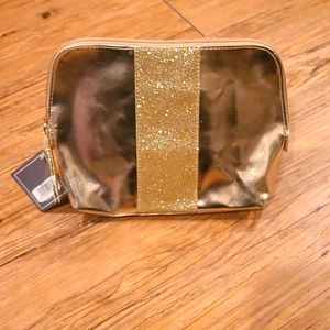 Gold glitter makeup case